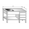 Mycí stůl jednodřezový s pracovní plochou, rozměry (šxhxv) 1400 x 700 x 900 mm, policí a zásuvkovým boxem
