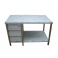 Pracovní nerezový stůl (šuplíkový box, 1x police), rozměr (šxhxv): 1100 x 600 x 900 mm