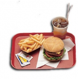 Podnos Fast Food, barva červená, 30 x 41 cm