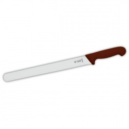 Nůž uzenářský vlnité ostří, délka 31 cm, barva červená