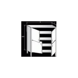 Dvojitá skříň zaplechovaná křídlové dveře, rozměr (š x h x v): 900 x 500 x 1800 mm
